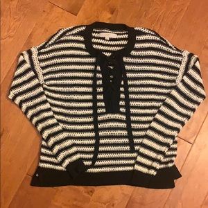Loft striped sweater navy/cream size:S